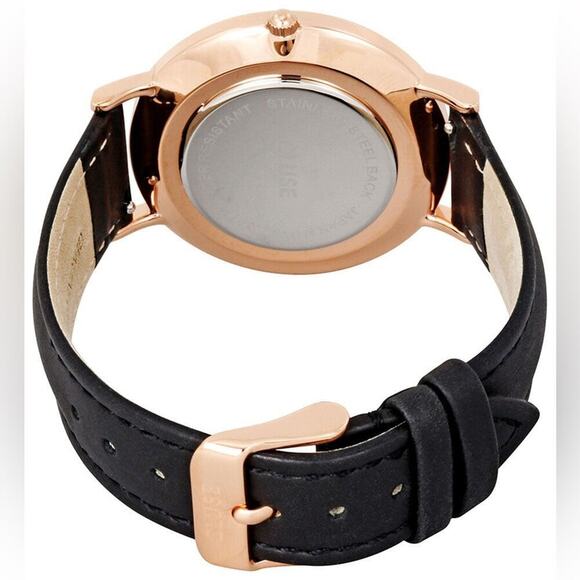 CLUSE Black Leather Rose Gold Plated Steel White Dial Watch - Picture 3 of 15